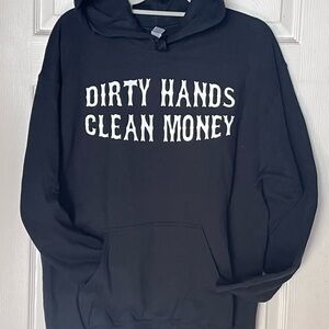 Black Hoodie with White Text